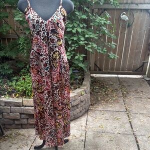 Zara Basic Metalic Paisly Multicolor Maxi Dress. Size XS